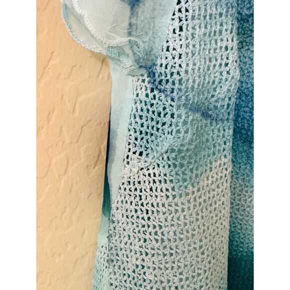 Style & Co Women's Teal Floral Blouse Sheer Front Netting Back Tank Top Size XXL - Picture 10 of 10